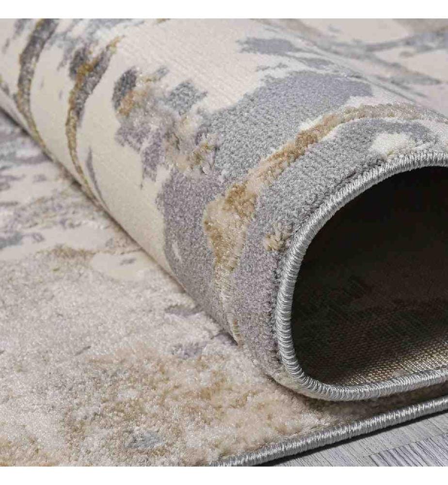 Flurteppich, Grau, Beige, Creme, 60% Polypropylen - 40% Polyester, 100 x 150 cm