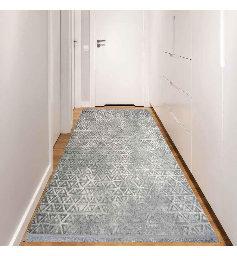 Tapis de hall, Gris, Crème, 60% Polypropylène - 40% Polyester, 120 x 350 cm