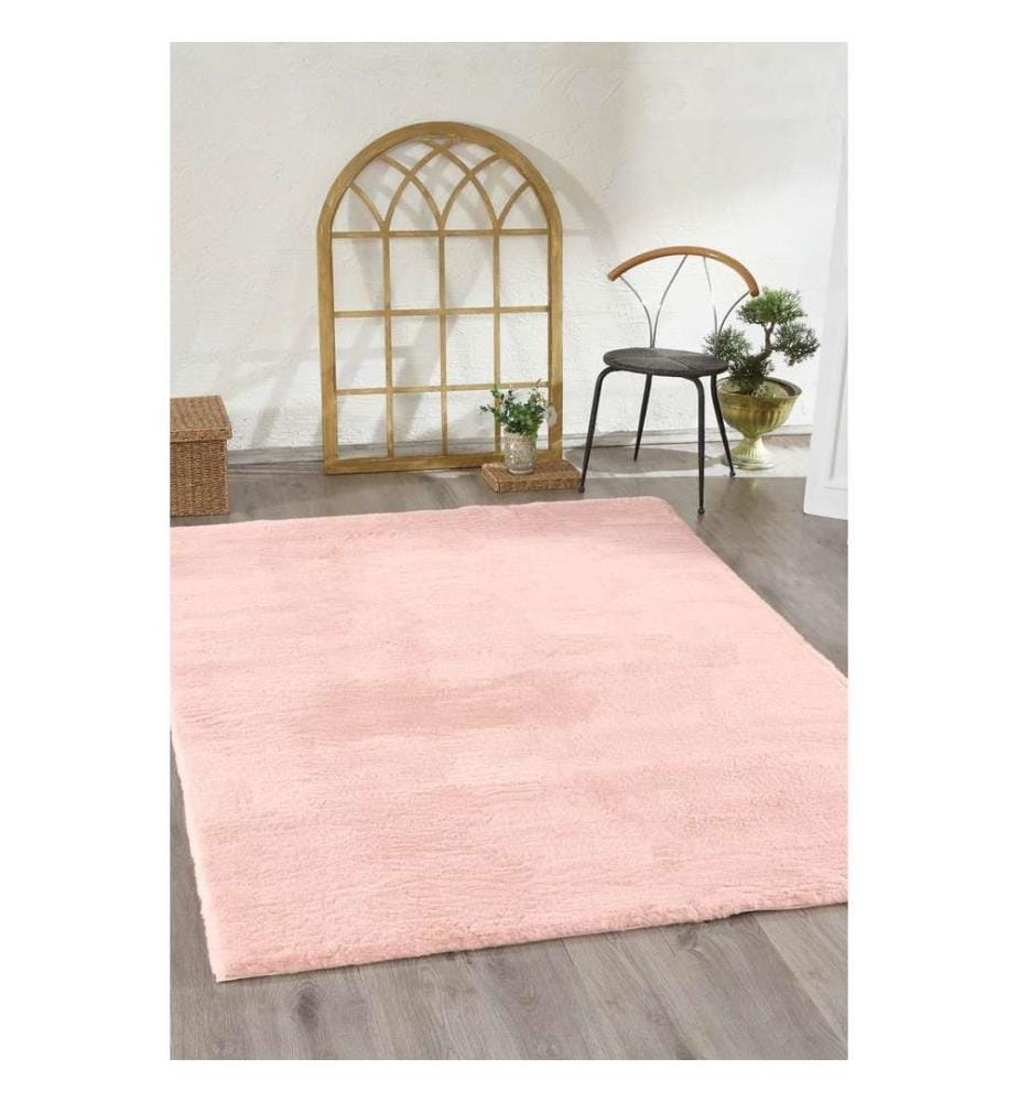 Tappeto, Rosa chiaro, 100% poliestere, 80 x 120 cm