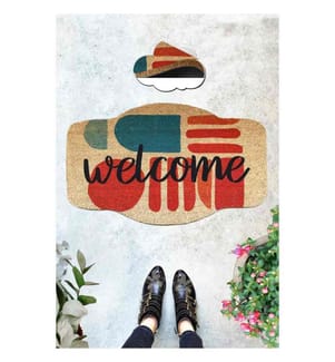 Coco Fussmatte, Multicolor, Oberfläche: 100% Kokosnussgarn, Unterlage: 100% PVC, 45 x 75 cm