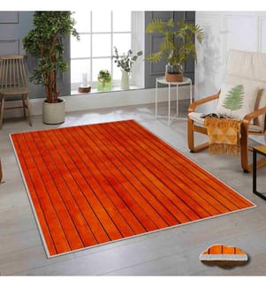 Tapis, orange, noir, 100% polyester, 180 x 280 cm
