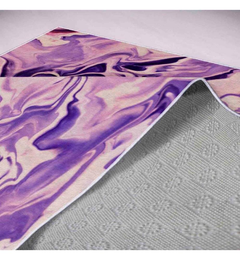Teppich, Weiss, Lila, Violett, 100% Polyester, 80 x 150 cm