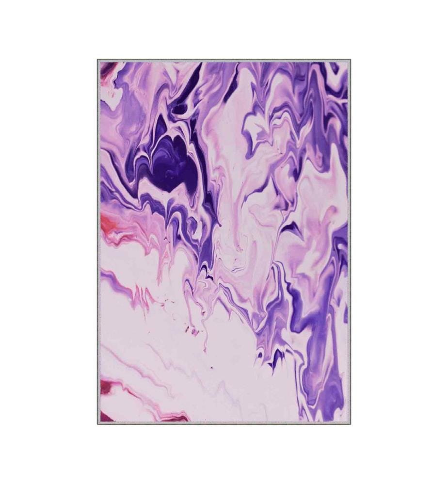Teppich, Weiss, Lila, Violett, 100% Polyester, 80 x 200 cm
