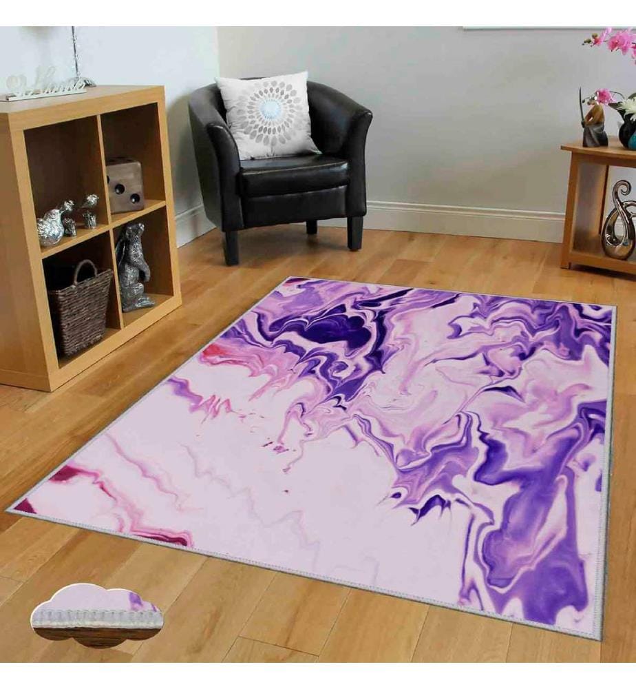 Teppich, Weiss, Lila, Violett, 100% Polyester, 140 x 220 cm
