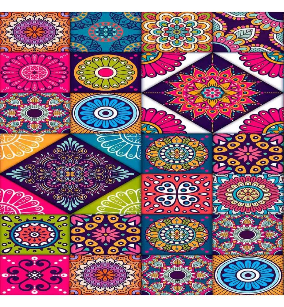 Tapis, rose, violet, orange, bleu, orange, bleu, vert, 100% polyester, 100 x 200 cm