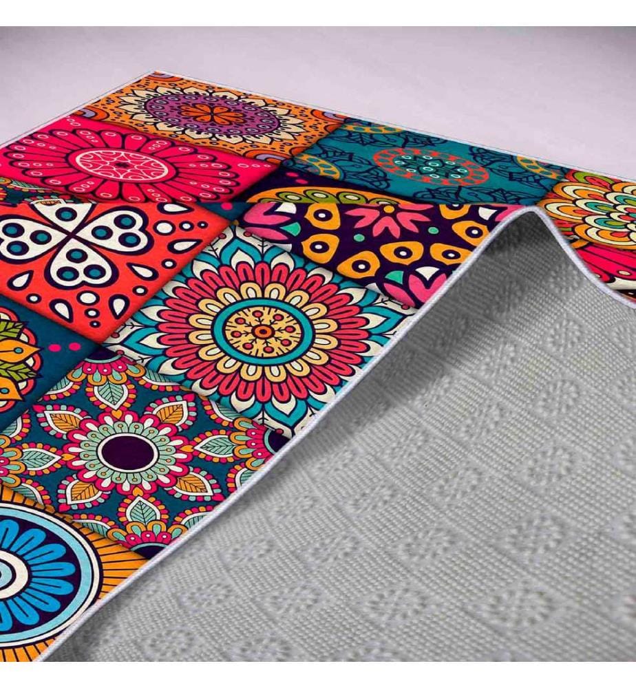 Teppich, Rosa, Violett, Orange, Blau, Orange, Blau, Grün, 100% Polyester, 100 x 300 cm