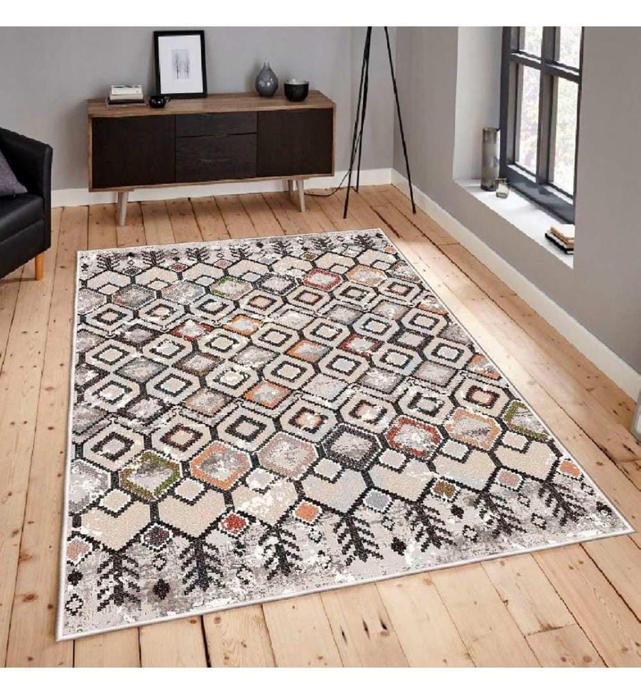 Teppich, Nerz, Orange, Grün, Kachelrot, Braun, 100% Baumwolle, 80 x 50 cm