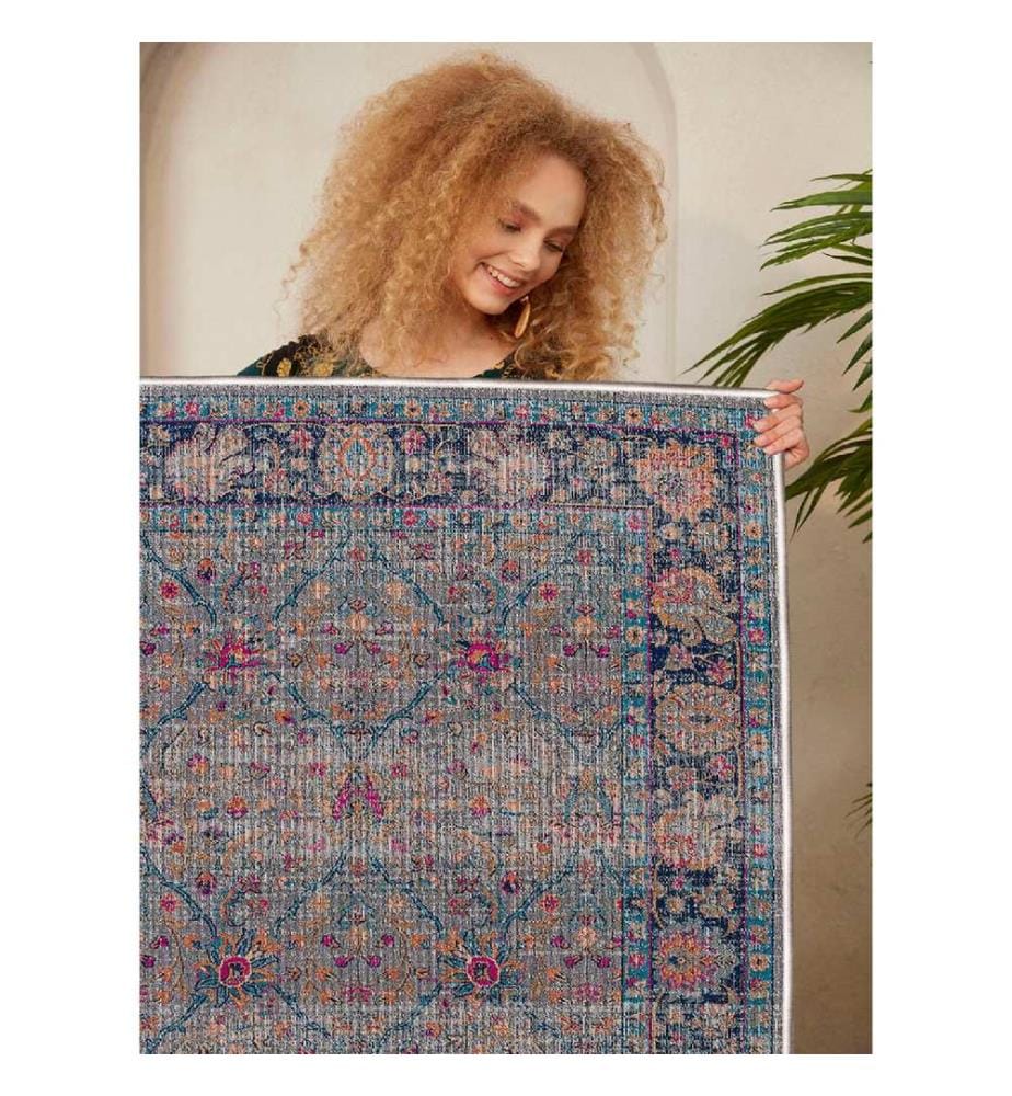Carpet, Pink, Orange, Blue, Mink, 100% Cotton, 80 x 50 cm