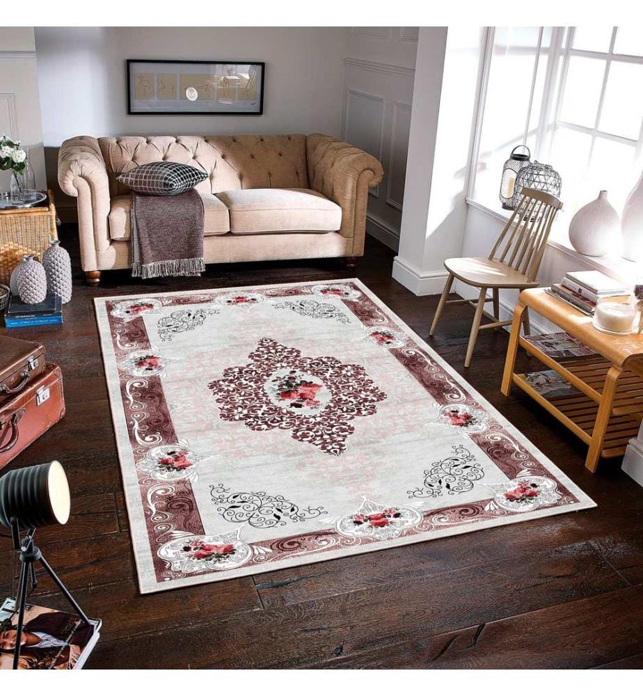 Tappeto, rosa, 70% cotone / 30% ciniglia, 80 x 50 cm