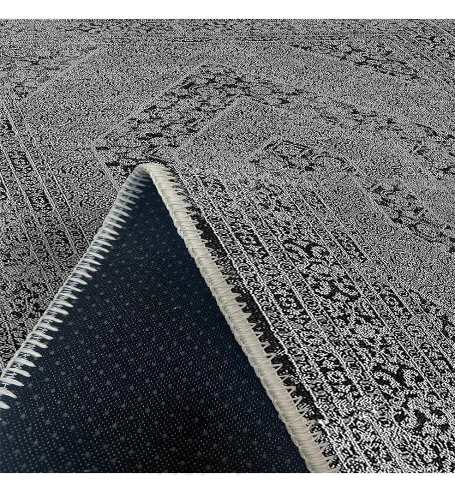Teppich, Schwarz, 70 % Baumwolle / 30 % Chenille, 80 x 50 cm