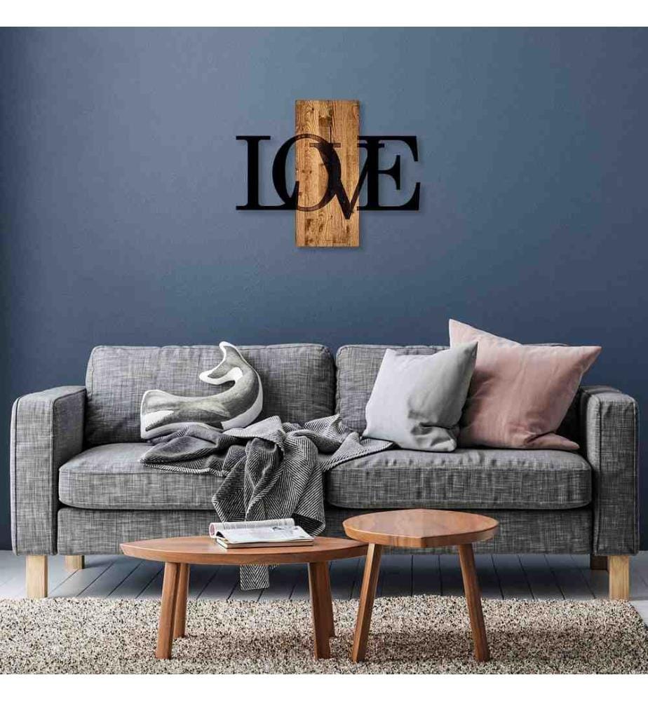 Dekoratives Wandaccessoire aus Holz, Nussbaum schwarz, 50% Holz
