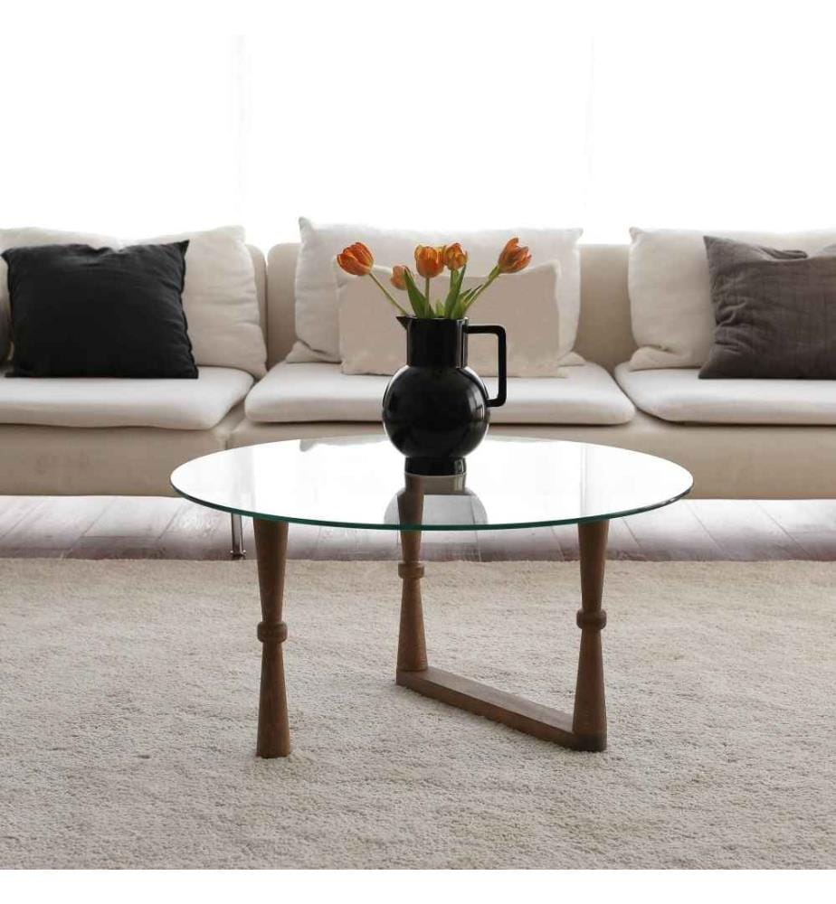Table basse, noyer, pin massif