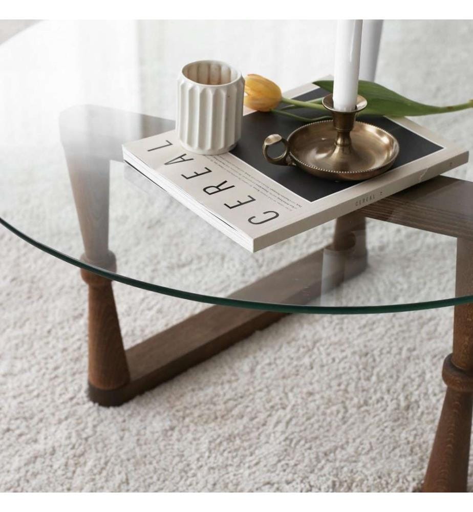 Table basse, noyer, pin massif