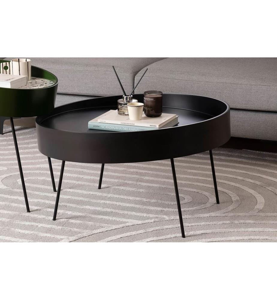 Tavolino, antracite, 100% MDF, gambe in metallo
