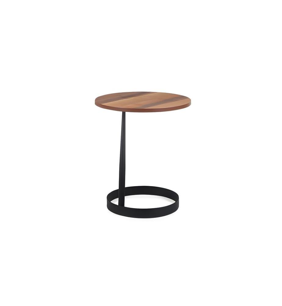 Table d'appoint, Noyer, MDF, Pieds en métal