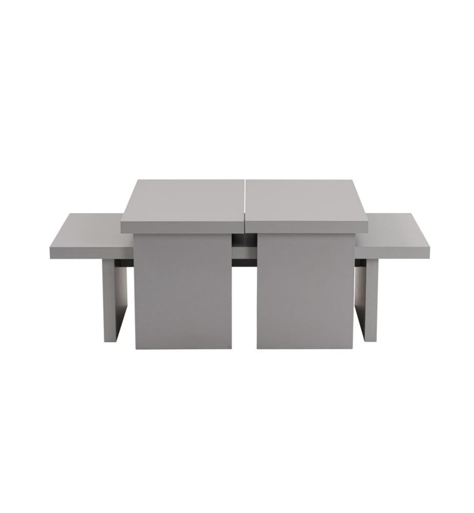 Table basse, grise, PANNEAU DE PARTICULES 100 % MÉLAMINÉ