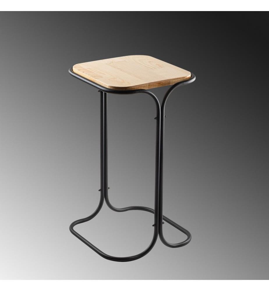 Tavolino da caffè, Nero, Naturale, Legno, Struttura in metallo