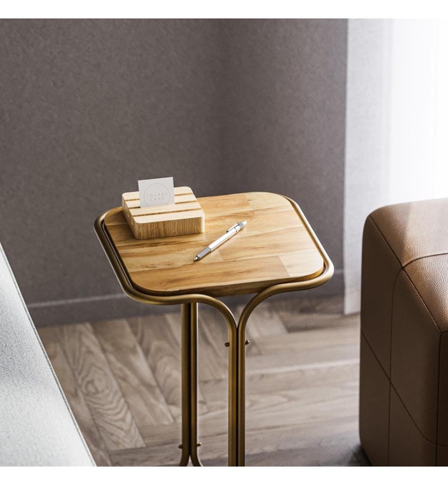 Table à café, Or, Naturel, Bois, Cadre Métallique