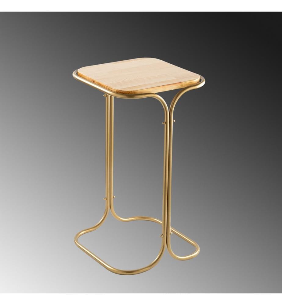 Table à café, Or, Naturel, Bois, Cadre Métallique