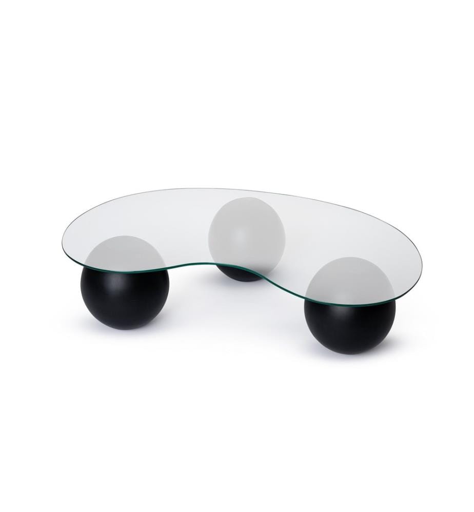Couchtisch, Schwarz, HARTGLAS, Polyurethanguss