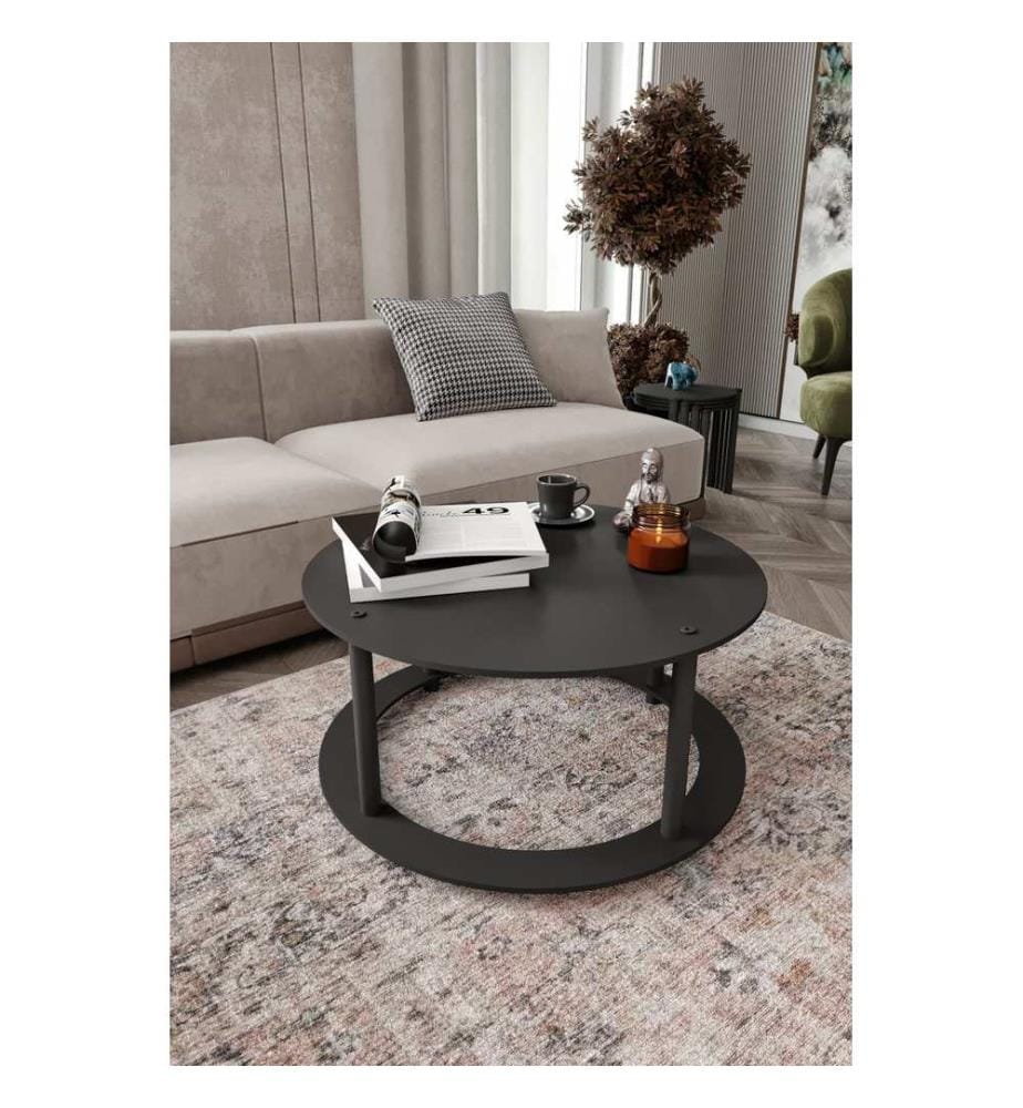 Couchtisch, schwarz, 100 % MDF, Holzbeine