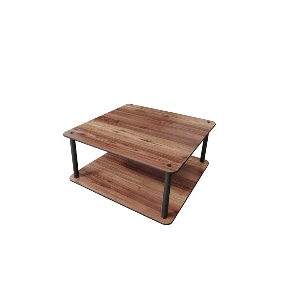 Table basse, noyer, 100 % MDF, pieds en bois