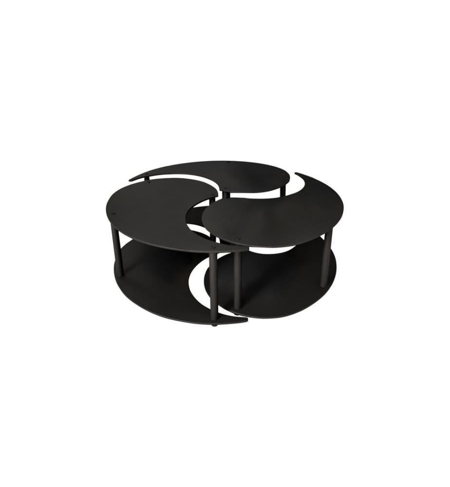 Couchtisch-Set, schwarz, 100 % MDF, Holzbeine