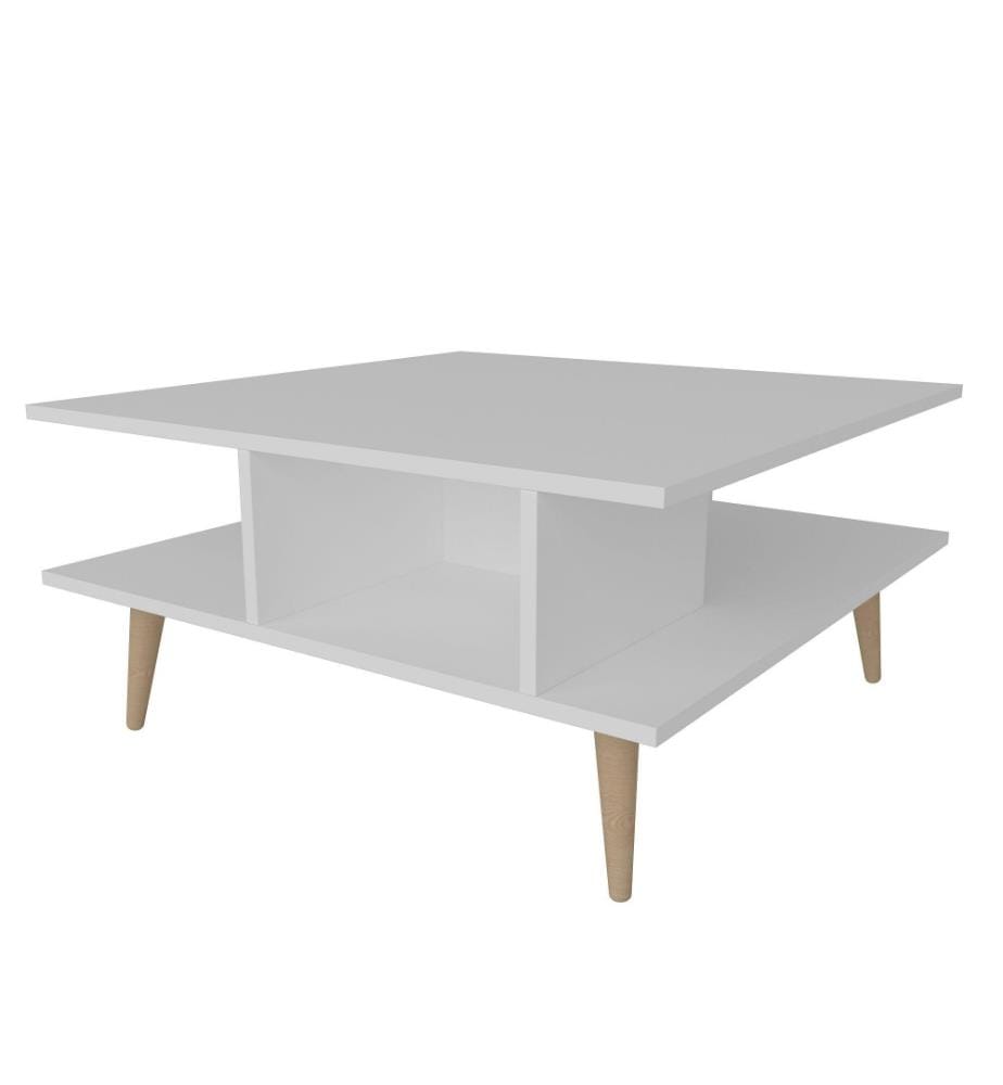 Table basse, blanc, panneau de particules mélaminé