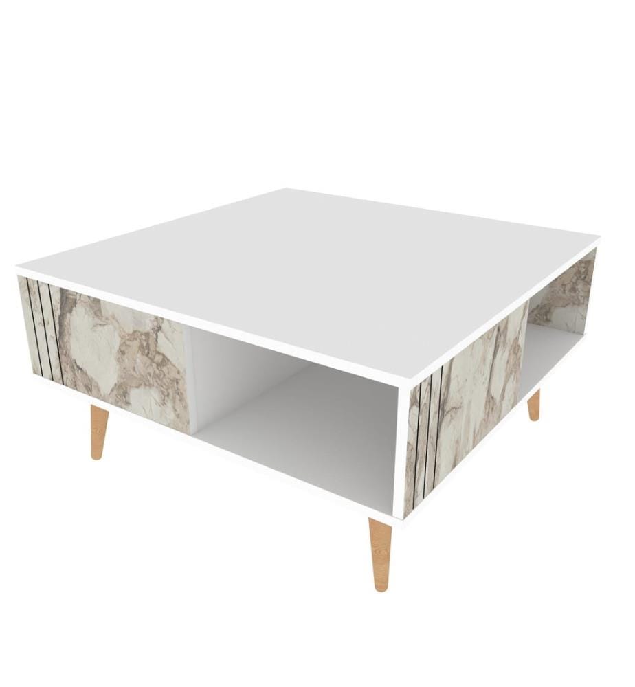 Table basse, blanc, panneau de particules mélaminé