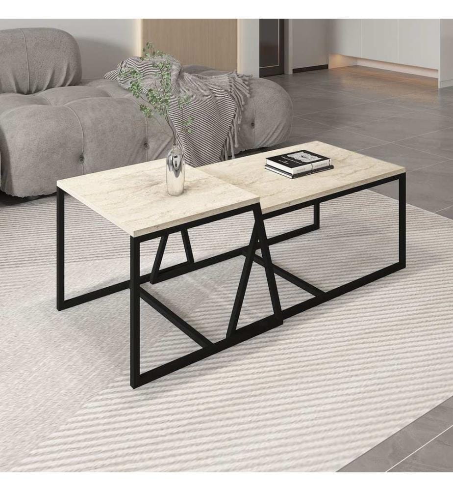 Couchtisch, Travertin, 100 % MELAMINBESCHICHTETE SPANPLATTE