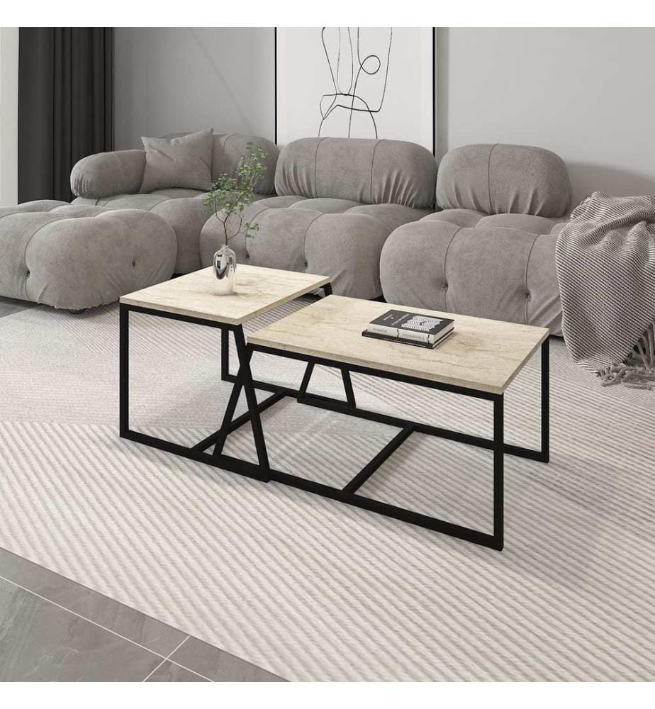 Couchtisch, Travertin, 100 % MELAMINBESCHICHTETE SPANPLATTE