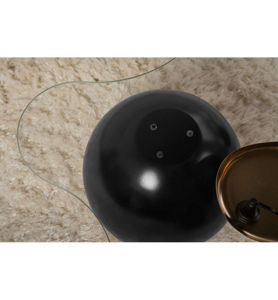 Couchtisch, schwarz, transparent, gehärtetes Glas, Polyurethanguss