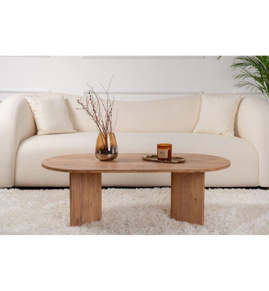 Table basse, pin Atlantique, panneau de particules 100 % mélaminé