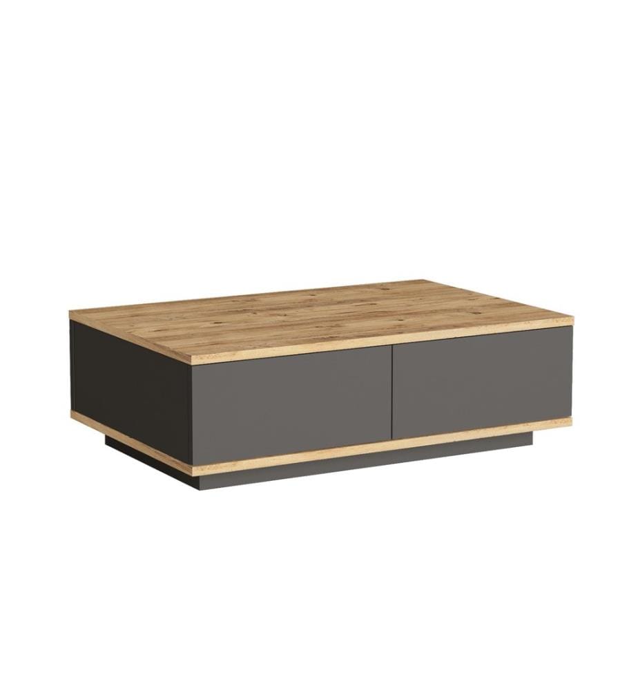 Table basse, pin Atlantique, anthracite, panneau de particules 100 % mélaminé