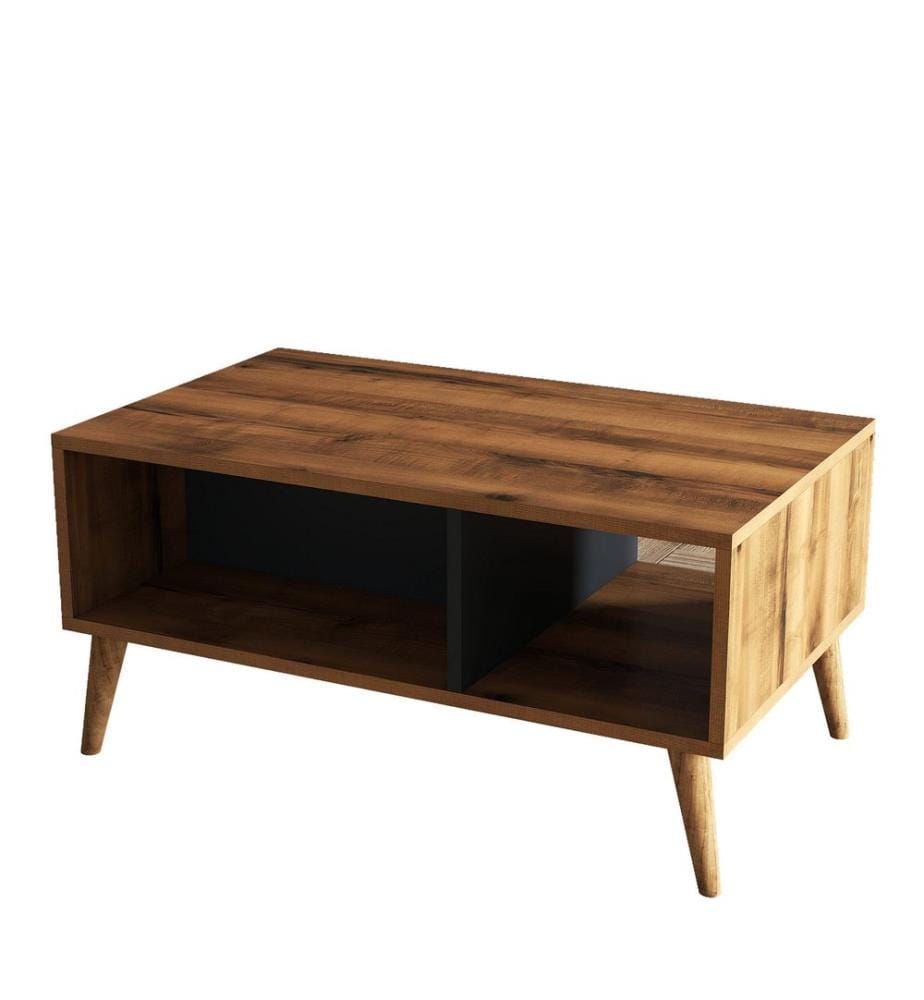 Table basse, noyer, anthracite, panneau de particules mélaminé