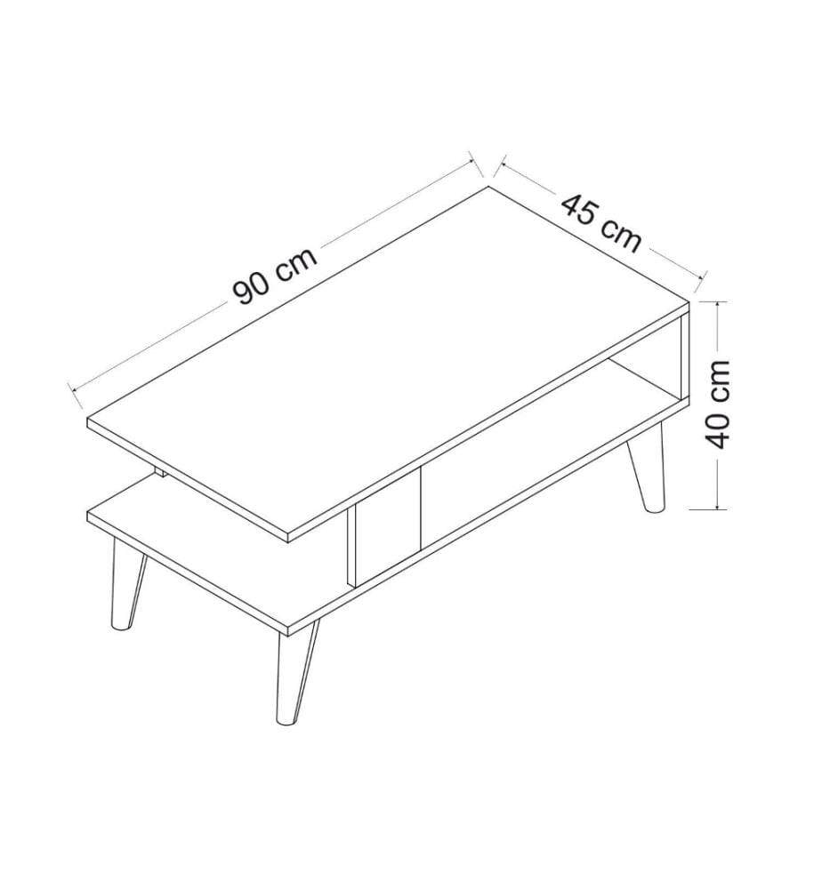Table basse, blanc, panneau de particules mélaminé