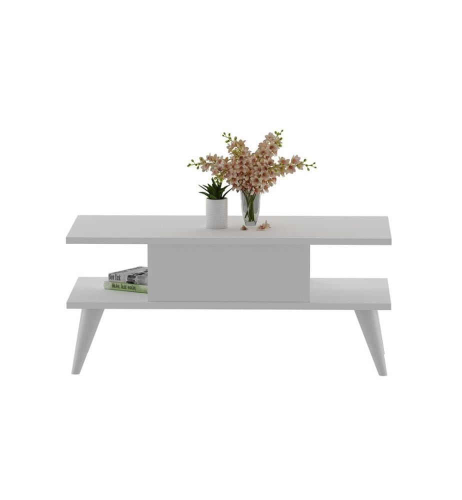 Table basse, blanc, panneau de particules mélaminé