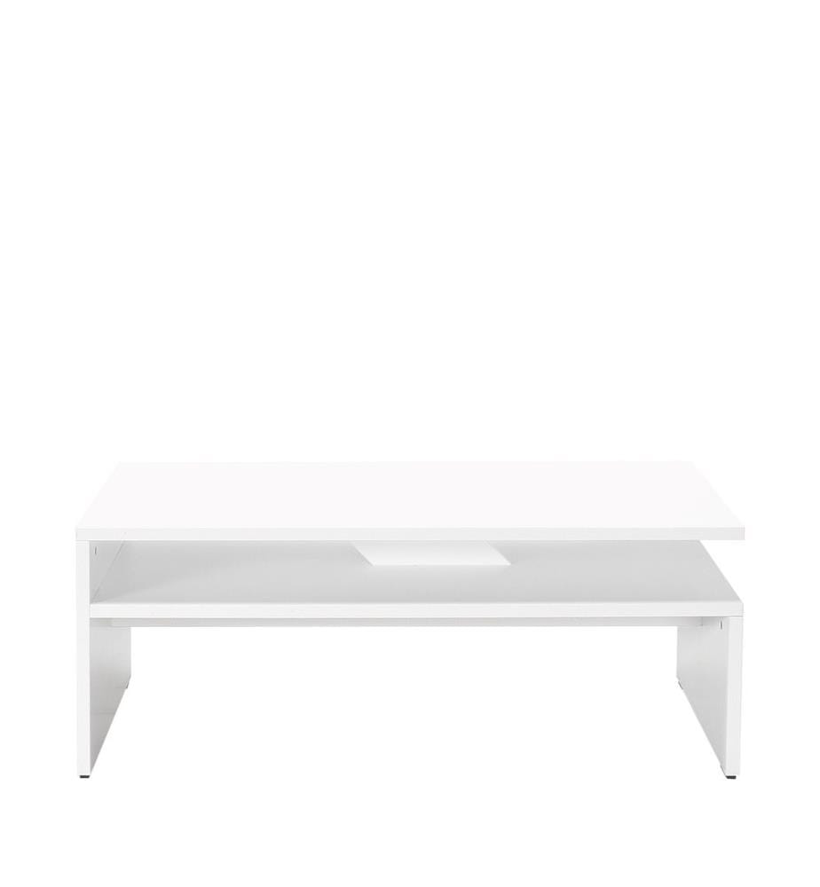 Table basse, Diamond White, Panneau de particules mélaminé