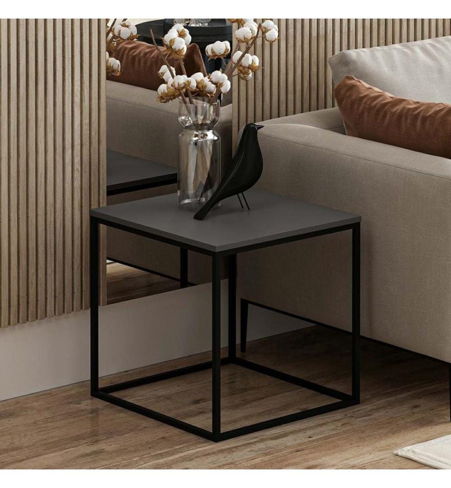 Table basse, anthracite, panneau de particules mélaminé, structure métallique