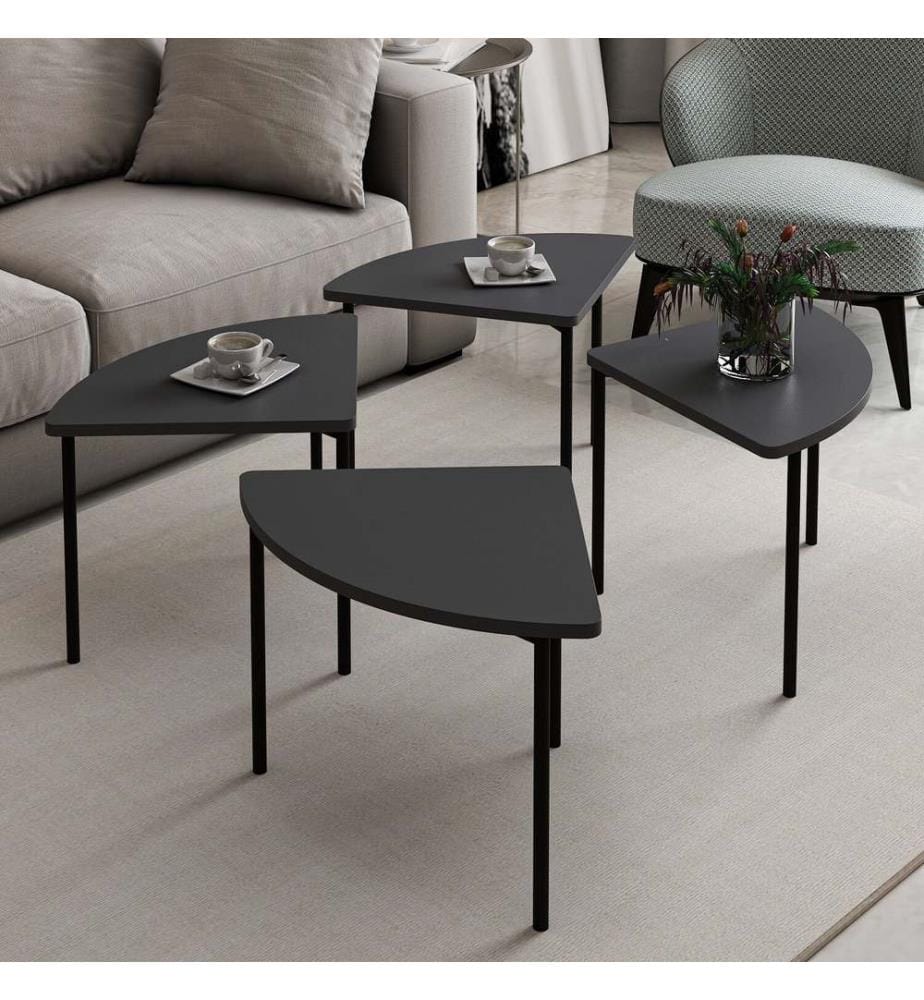 Table basse, Anthracite, PANNEAU DE PARTICULES 100 % REVÊTU DE MÉLAMINE