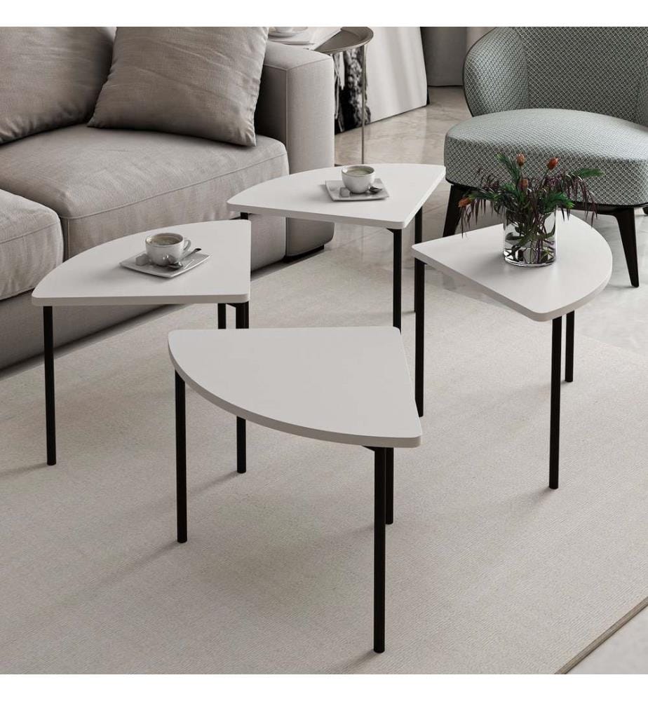 Table basse, blanc, PANNEAU DE PARTICULES ENTIÈREMENT REVÊTU DE MÉLAMINE