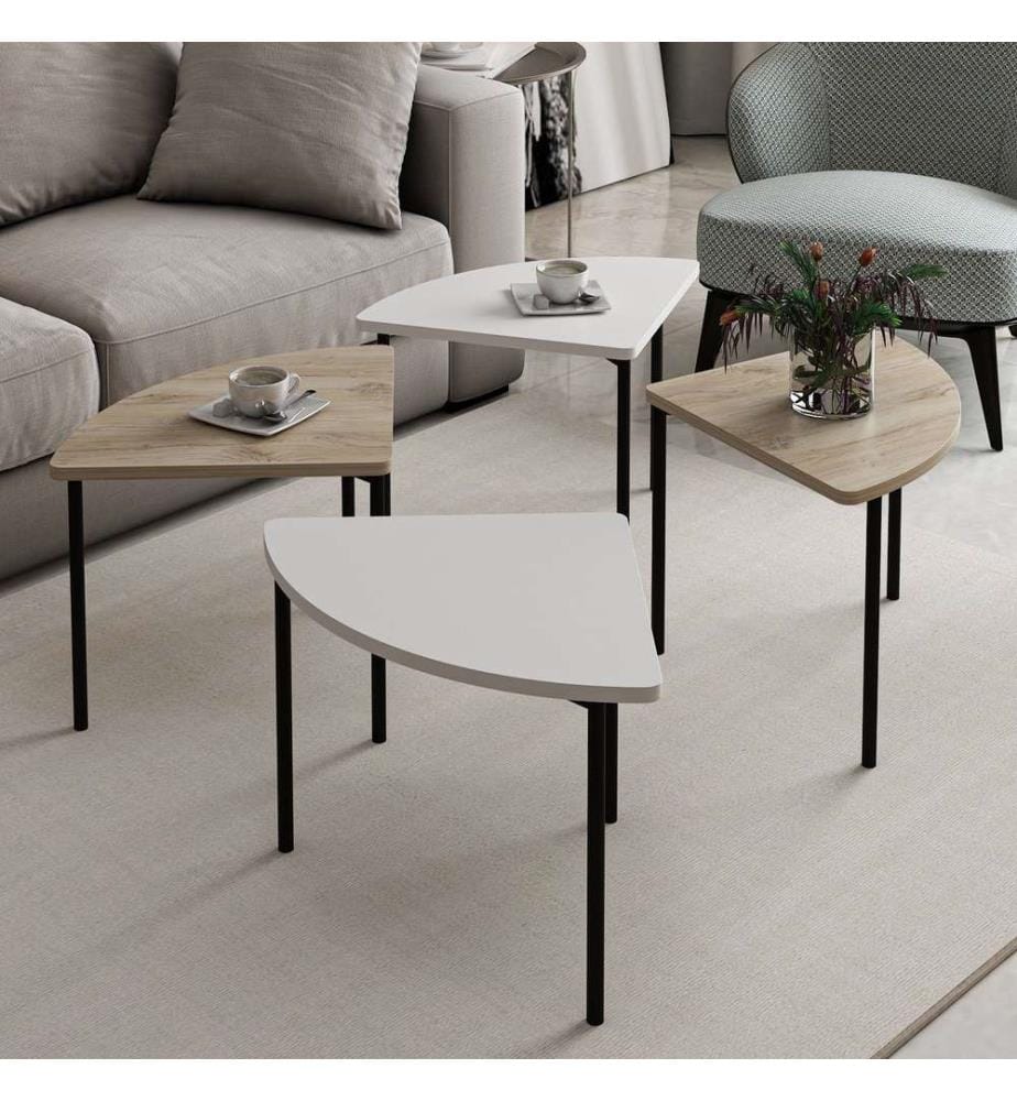 Table basse, blanc, PANNEAU DE PARTICULES ENTIÈREMENT REVÊTU DE MÉLAMINE