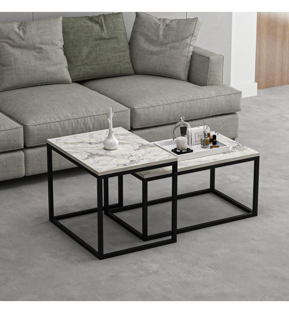 Couchtisch, Freesia-Marmor, 100 % MELAMINBESCHICHTETE SPANPLATTE