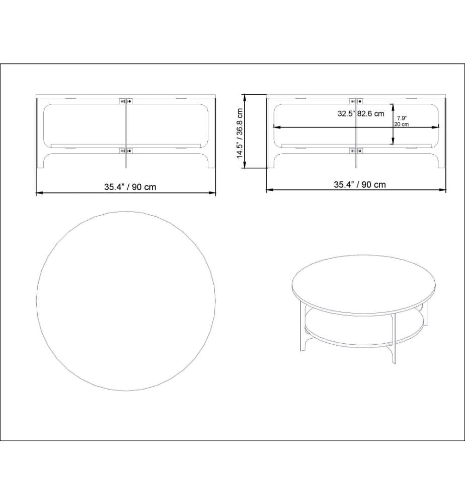Table basse, or, blanc, panneau de particules mélaminé