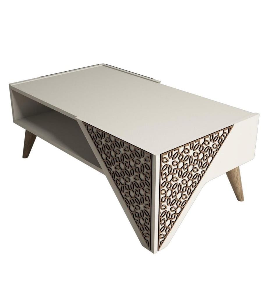 Table basse, crème, panneau de particules mélaminé