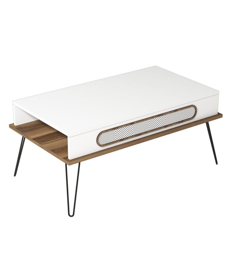 Table basse, blanc, panneau de particules mélaminé