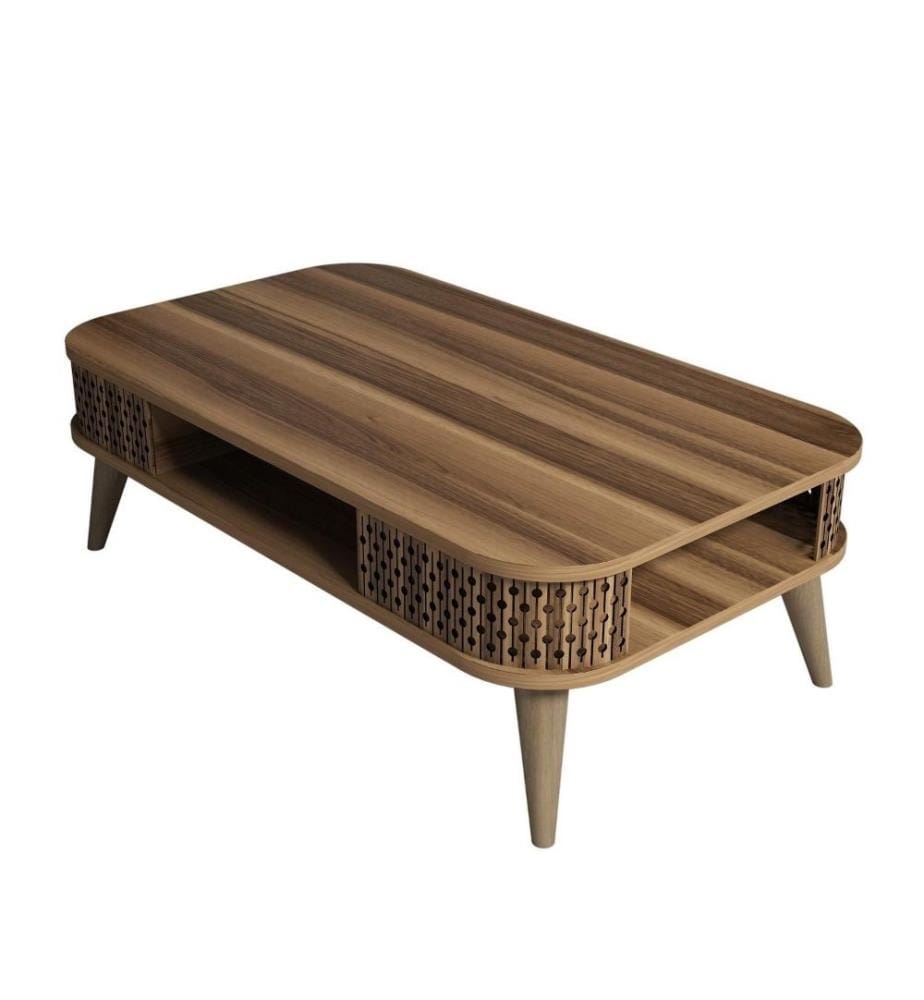 Table basse, noyer, panneau de particules mélaminé