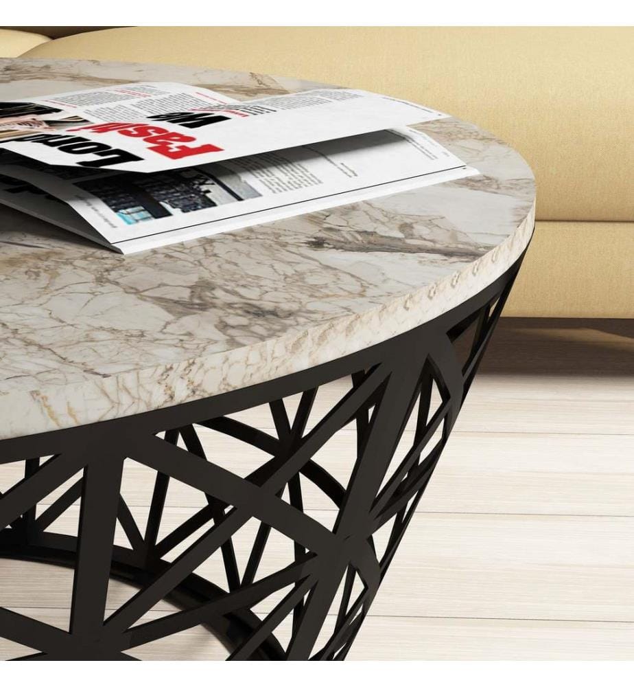 Table basse, blanc, panneau de particules mélaminé
