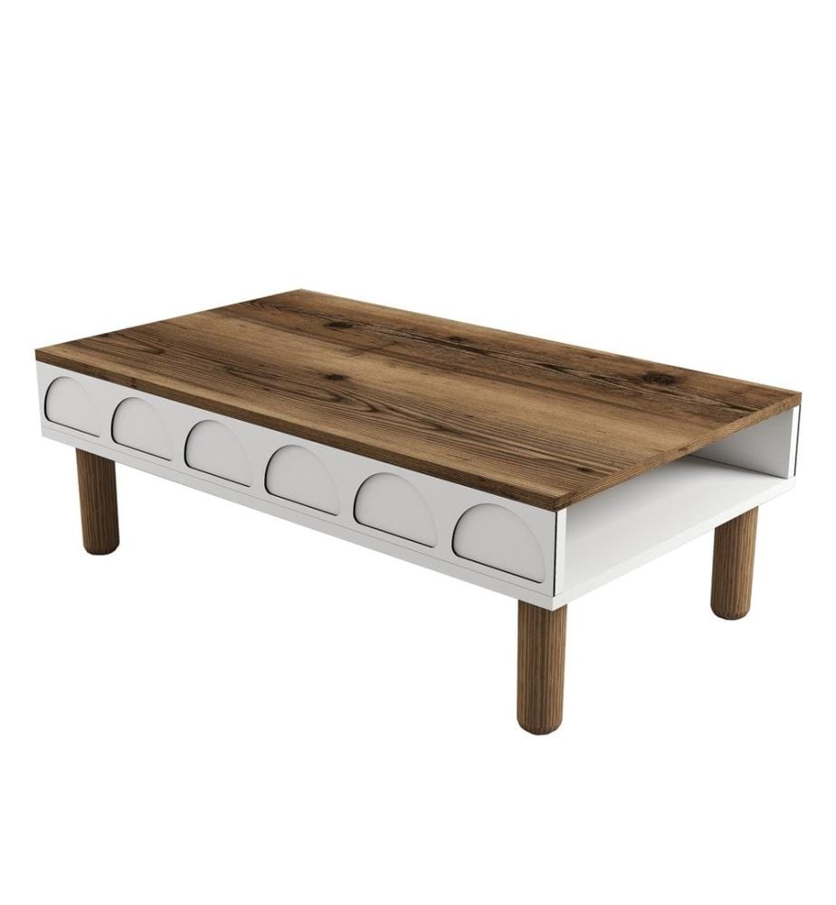 Table basse, blanc, PANNEAU DE PARTICULES ENTIÈREMENT REVÊTU DE MÉLAMINE