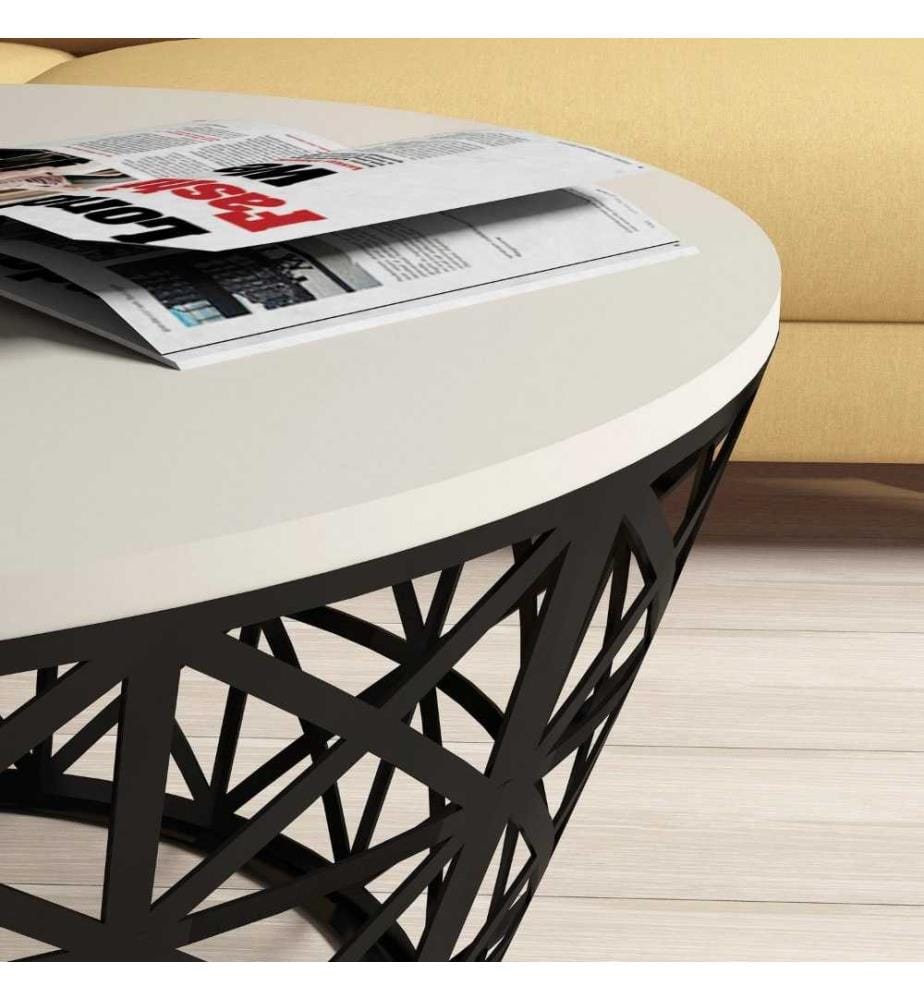 Table basse, crème, noir, panneau de particules mélaminé